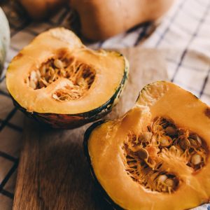 Halved acorn squash