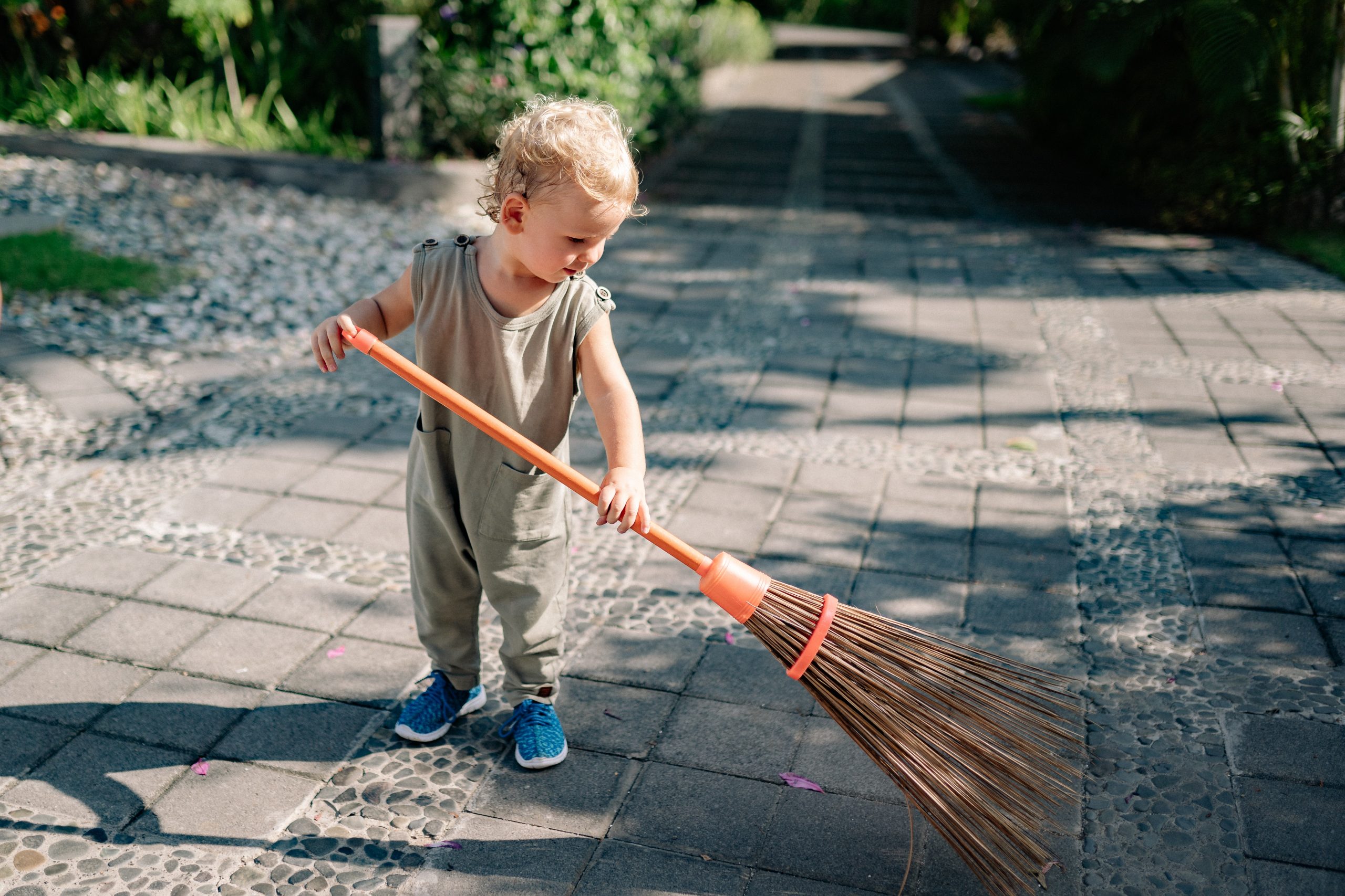 Child engaged in yard