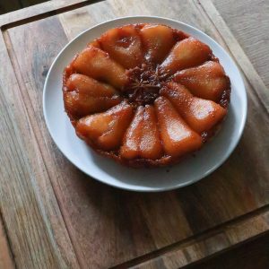 Upside down pear cake