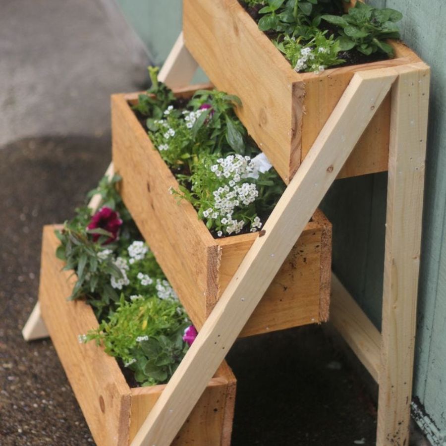 cedar planter box wooden planter box