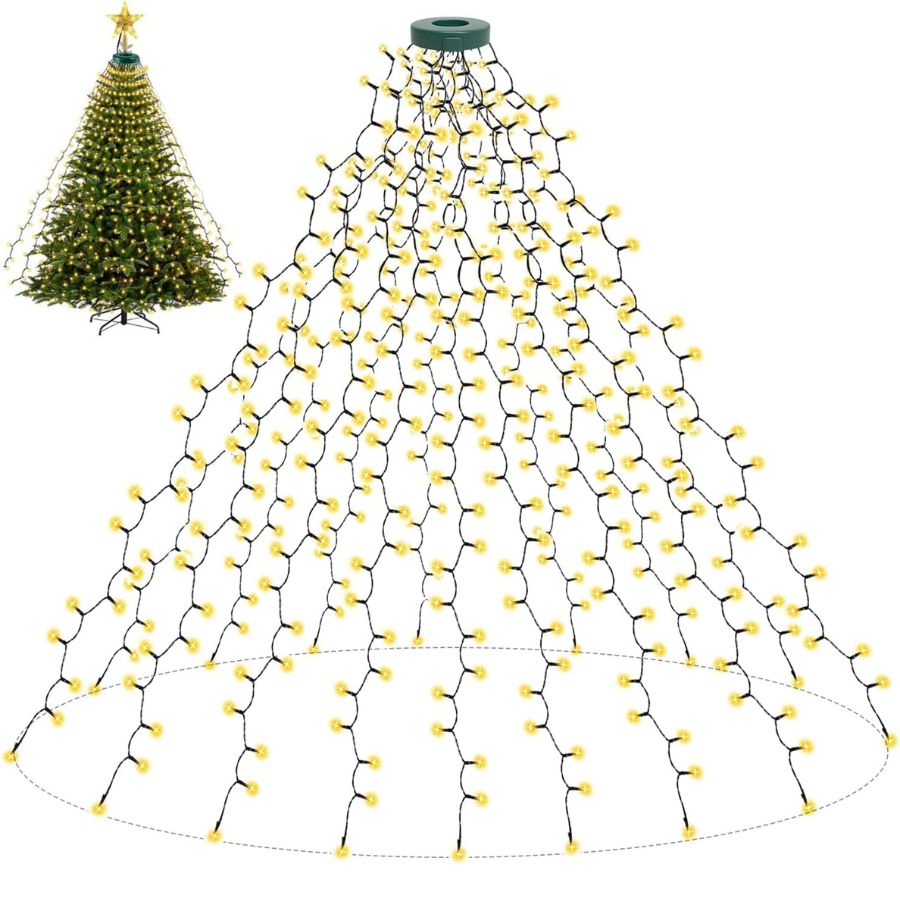 how to wrap a tree in christmas lights