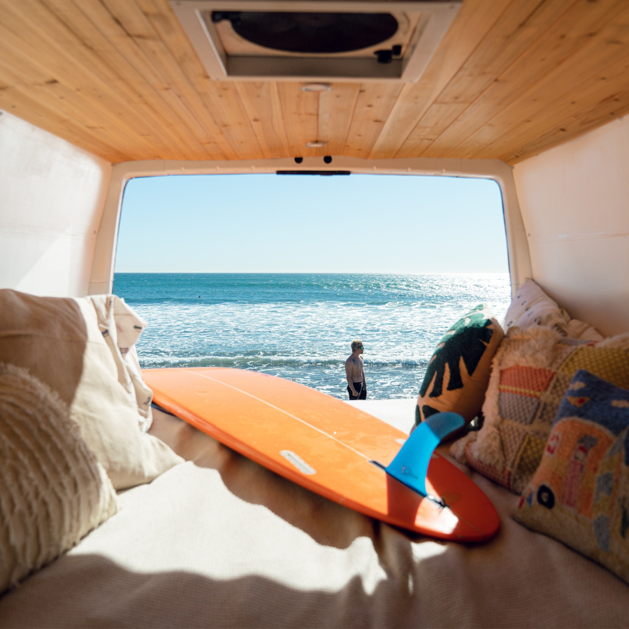 van life living surf board